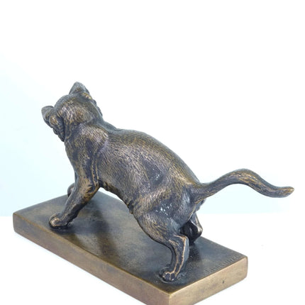 Julius Heinrich HAHNEL (1823-1909) Bronze Playful Cat - Estate Fresh Austin