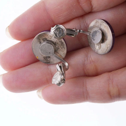 Julius Manuelito Southwestern Sterling purple stone channel inlay necklace and e - Estate Fresh Austin