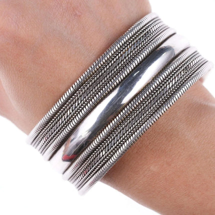 K Seng Vintage Cambodian Sterling silver cuff bracelet 7.75" - Estate Fresh Austin