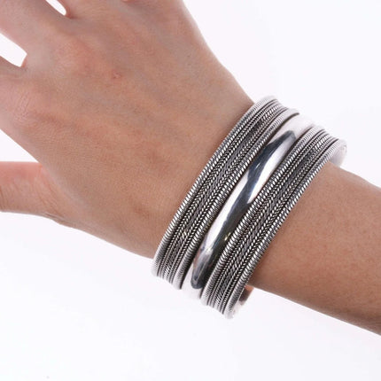 K Seng Vintage Cambodian Sterling silver cuff bracelet 7.75" - Estate Fresh Austin