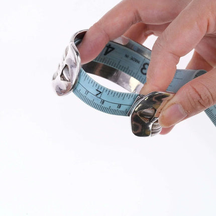 K Seng Vintage Cambodian Sterling silver cuff bracelet 7.75" - Estate Fresh Austin