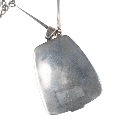 Karl Heinz Stittgen (1930 - 2023) 18k/Sterling chrysocolla pendant/necklace - Estate Fresh Austin