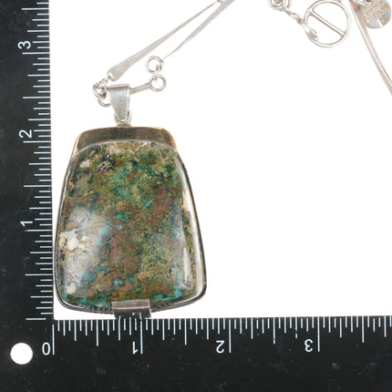 Karl Heinz Stittgen (1930 - 2023) 18k/Sterling chrysocolla pendant/necklace - Estate Fresh Austin
