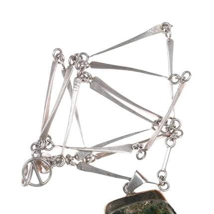 Karl Heinz Stittgen (1930 - 2023) 18k/Sterling chrysocolla pendant/necklace - Estate Fresh Austin