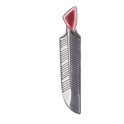 Kee Nez Navajo Modernist sterling feather pin with high grade coral - Estate Fresh Austin