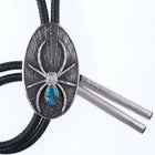 Kelsey Jimmie Navajo 18k Accented Sterling and turquoise Oversized spider bolo t - Estate Fresh Austin