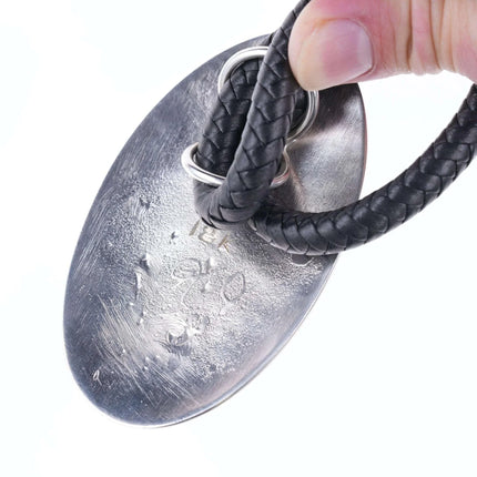 Kelsey Jimmie Navajo 18k Accented Sterling and turquoise Oversized spider bolo t - Estate Fresh Austin