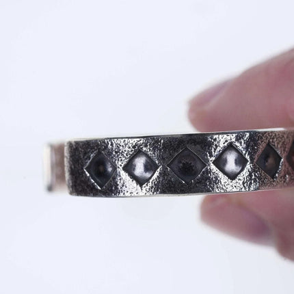 Kelsey Jimmie Navajo Tufa Cast Sterling Cuff bracelet - Estate Fresh Austin
