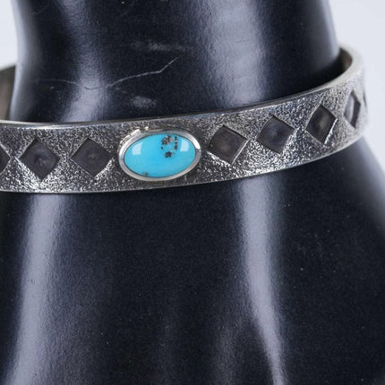 Kelsey Jimmie Navajo Tufa Cast Sterling Cuff bracelet - Estate Fresh Austin