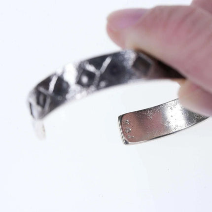 Kelsey Jimmie Navajo Tufa Cast Sterling Cuff bracelet - Estate Fresh Austin