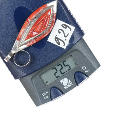 Ken Romero Taos/Laguna Pueblos sterling spiny oyster cobblestone pendant - Estate Fresh Austin