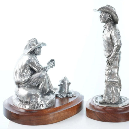 Kenneth Wyatt (1930-2021) "Texican" and "Arbuckle" Polished pewter Sculptures - Estate Fresh Austin
