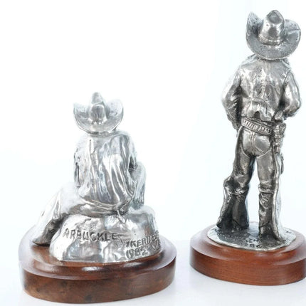 Kenneth Wyatt (1930-2021) "Texican" and "Arbuckle" Polished pewter Sculptures - Estate Fresh Austin