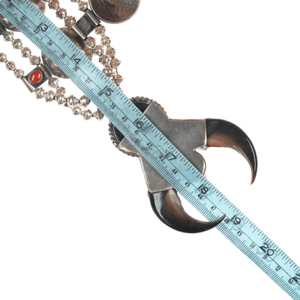 1980's Kenny Mcneilley Sterling, coral, silver half dollar US currency necklace - Estate Fresh Austin