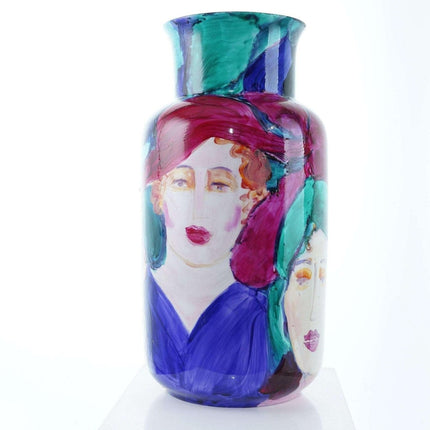 Kimm Lanus Pop art large hand painted porcelain vase - Estate Fresh Austin