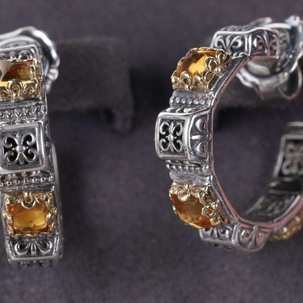 Konstantino 18k/Sterling Clio Collection Citron hoop earrings - Estate Fresh Austin