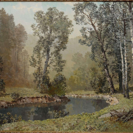 Konstanty Mackiewicz (Polish, 1894–1985) Huge Mid Century Modern Forest Landscap - Estate Fresh Austin