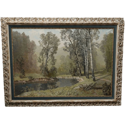 Konstanty Mackiewicz (Polish, 1894–1985) Huge Mid Century Modern Forest Landscap - Estate Fresh Austin