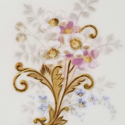 L Straus & Sons Limoges Plate 8.5" Hand Painted heavy gold c.1900 - Estate Fresh Austin