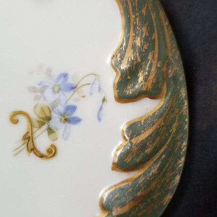 L Straus & Sons Limoges Plate 8.5" Hand Painted heavy gold c.1900 - Estate Fresh Austin