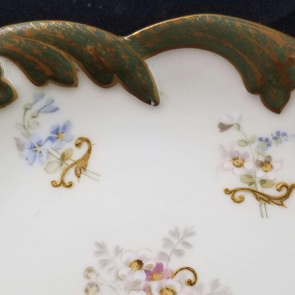 L Straus & Sons Limoges Plate 8.5" Hand Painted heavy gold c.1900 - Estate Fresh Austin