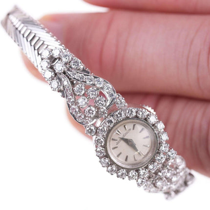 Ladies Platinum 3cttw Diamond Jaeger Lecoultre cocktail watch - Estate Fresh Austin