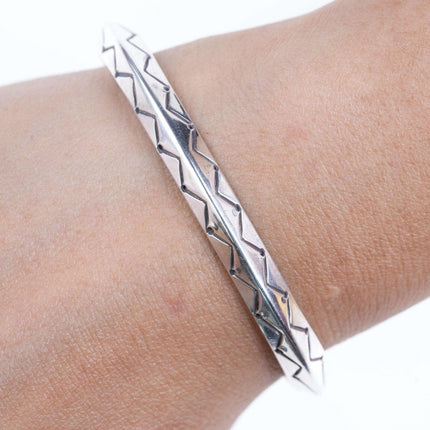 Lag Zuni Sterling heavy stamped cuff bracelet - Estate Fresh Austin