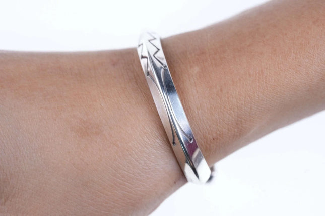 Lag Zuni Sterling heavy stamped cuff bracelet - Estate Fresh Austin