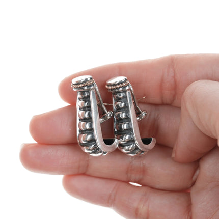 Lagos caviar 18k gold on sterling large french clip earrings - Estate Fresh Austin