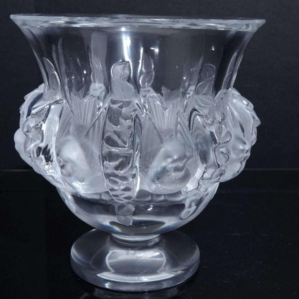 Lalique Doves Lovebirds "Dampierre" Sparrows Vase 5" France - Estate Fresh Austin