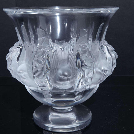 Lalique Doves Lovebirds "Dampierre" Sparrows Vase 5" France - Estate Fresh Austin