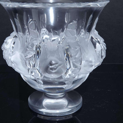 Lalique Doves Lovebirds "Dampierre" Sparrows Vase 5" France - Estate Fresh Austin