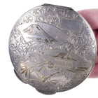 Large 1940's Japanese Hand Engraved 950 Silver compact r - Estate Fresh Austin
