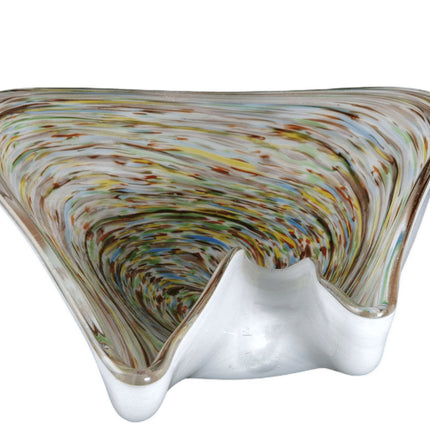 Large 1950's Murano End of Day Glass with gold flakes Biomorphic Ashtray/Centerp - Estate Fresh Austin