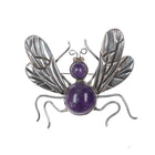 Large 1950's Sterling Los Castillo Amethyst fly pin - Estate Fresh Austin