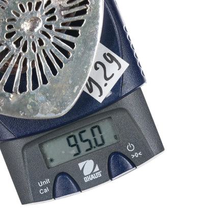 Large 1970's Brutalist Sterling Modernist pendant with Chrysoberyl Cat's eye stone - Estate Fresh Austin