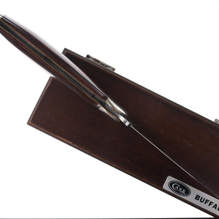 Large 1970's Case Buffalo knife in wood presentation box - Estate Fresh Austin