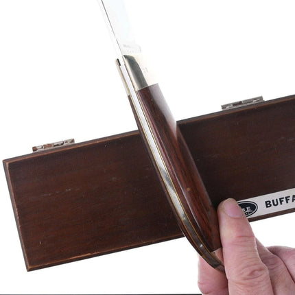 Large 1970's Case Buffalo knife in wood presentation box - Estate Fresh Austin