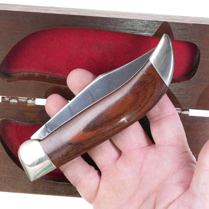 Large 1970's Case Buffalo knife in wood presentation box - Estate Fresh Austin
