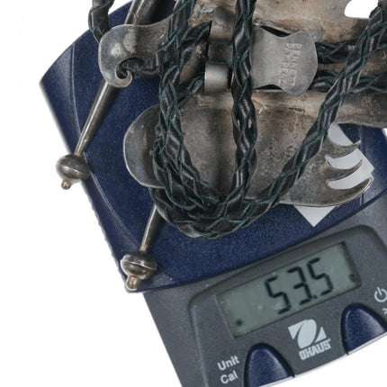 Large 1970's Navajo Sterling chip inlay thunderbird bolo tie - Estate Fresh Austin