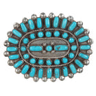 Large 1975 Peyketewa Zuni Sterling and turquoise cluster pin - Estate Fresh Austin