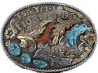 Large 1987 Native American Champion Rodeo Belt Buckle - Estate Fresh Austin