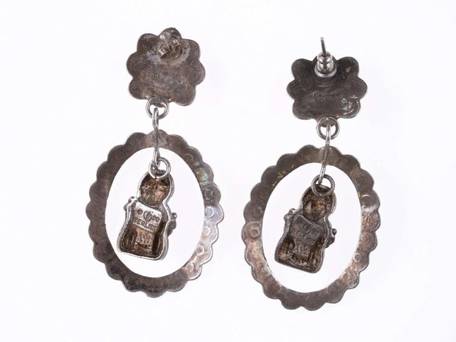 Large 1990 Carol Felley StoryTeller Sterling dangle earrings - Estate Fresh Austin