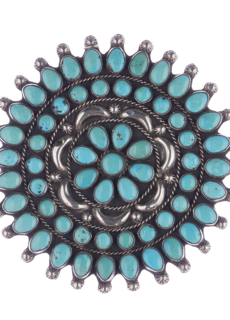 Large 40's - 50's Zuni Ondelacy Family Turquoise cluster pin/pendant - Estate Fresh Austin