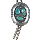 large 50's-60's Navajo sterling and turquoise shadowbox bolo tie - Estate Fresh Austin