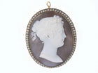 Large Antique 14k Gold Sardonyx Shell cameo with natural pearls pendant/brooch pin - Estate Fresh Austin