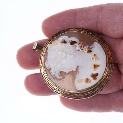 Large Antique 14k gold Shell Cameo - Estate Fresh Austin