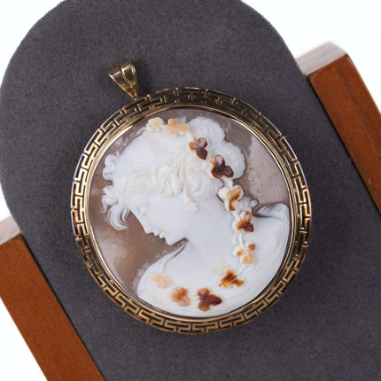 Large Antique 14k gold Shell Cameo - Estate Fresh Austin