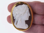 Large Antique 18k Hardstone Cameo Sardonyx Carnelian Brooch pin - Estate Fresh Austin