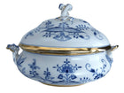 Large Antique Meissen Onion Soup Tureen with gold trim - Estate Fresh Austin